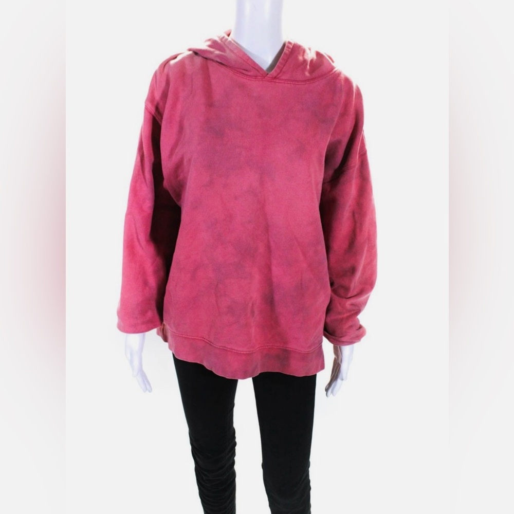 HUDSON Women's Pink Tie-Dye Hoodie CUT OUT SMALL 100% cotton